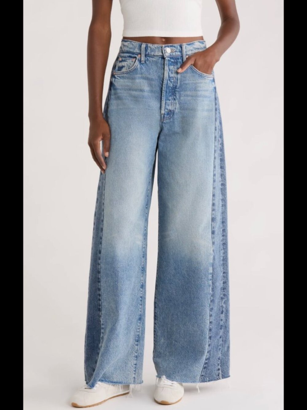 NWT Mother The Pipe Dream Button Sneak Fray, size 26